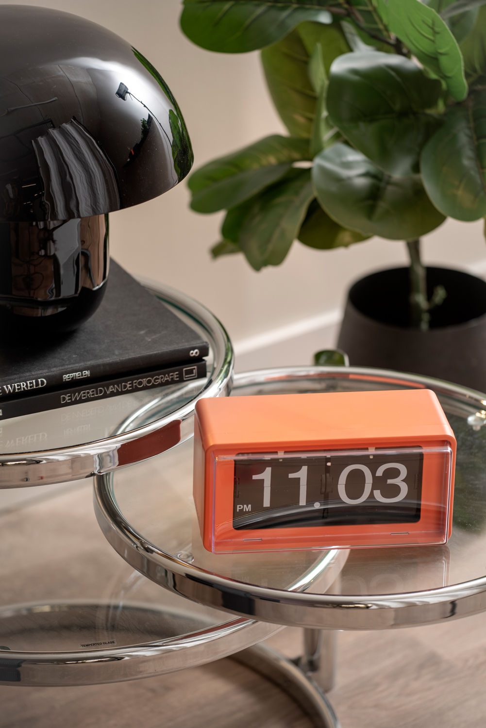 Karlsson væg-/bordur Retro Boxed Flip – Knaldorange