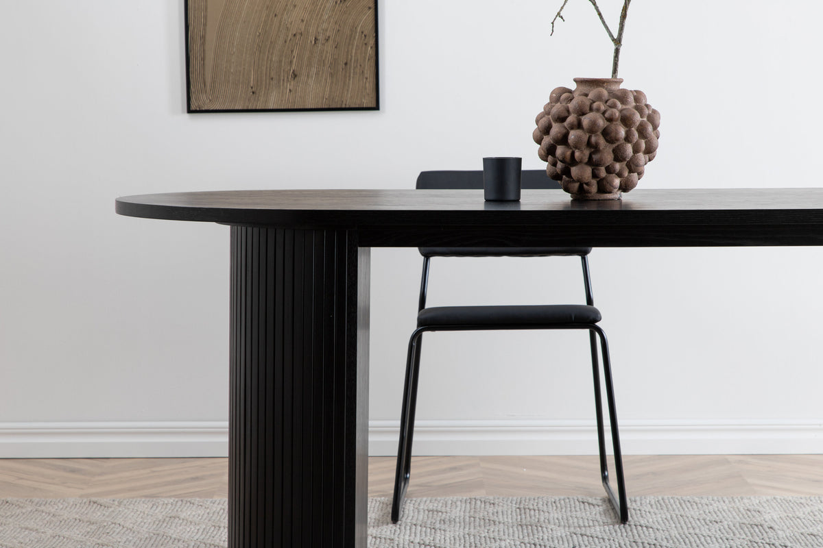 Bianca ovalt spisebord - 200 × 90 cm - sort - billede 24