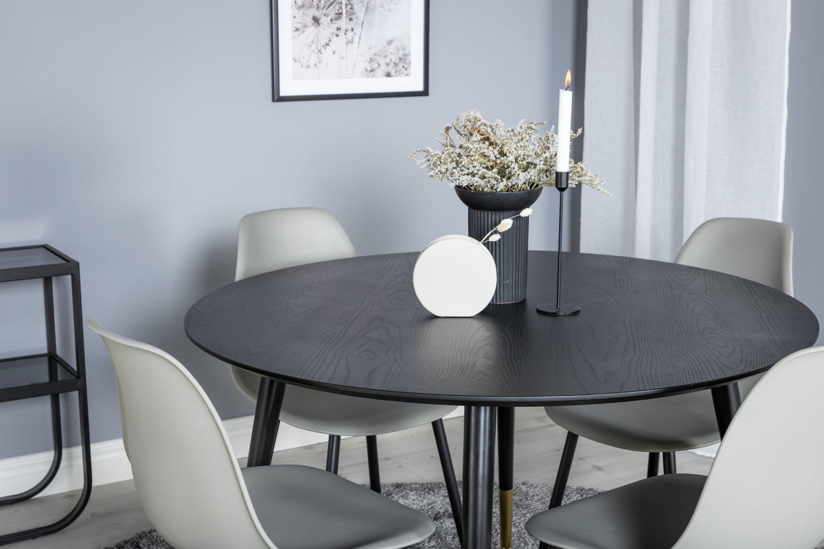 Dipp Rundt Spisebord ⌀115 Sort Messing