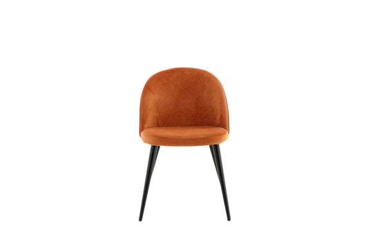 Velvet spisebordsstole - sort, rustorange - 2 stk. - billede 1