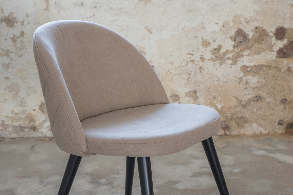 Velvet spisebordsstole - beige, sort - 2 stk. - billede 16