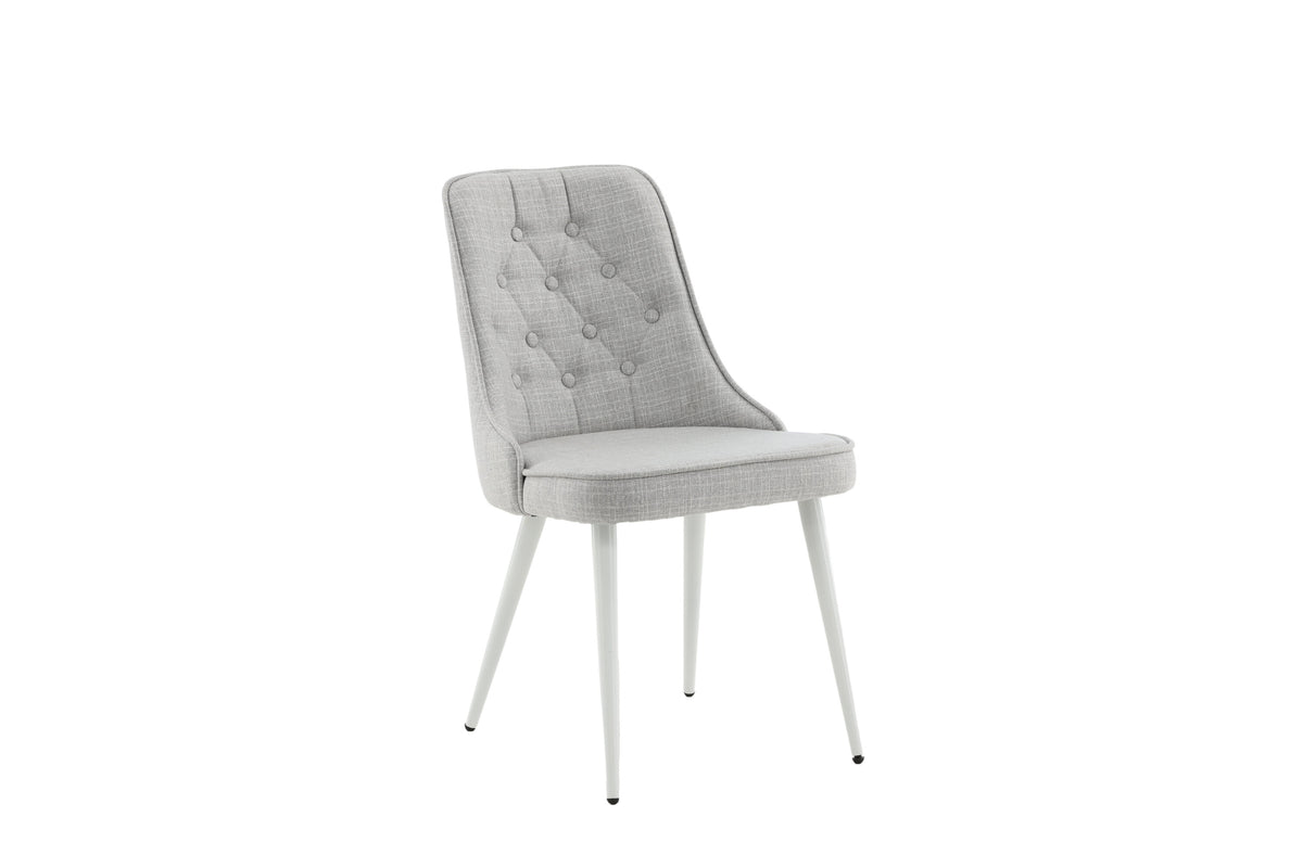 Velvet Deluxe spisebordsstole - lysegrå, hvid - 2 stk. - billede 13
