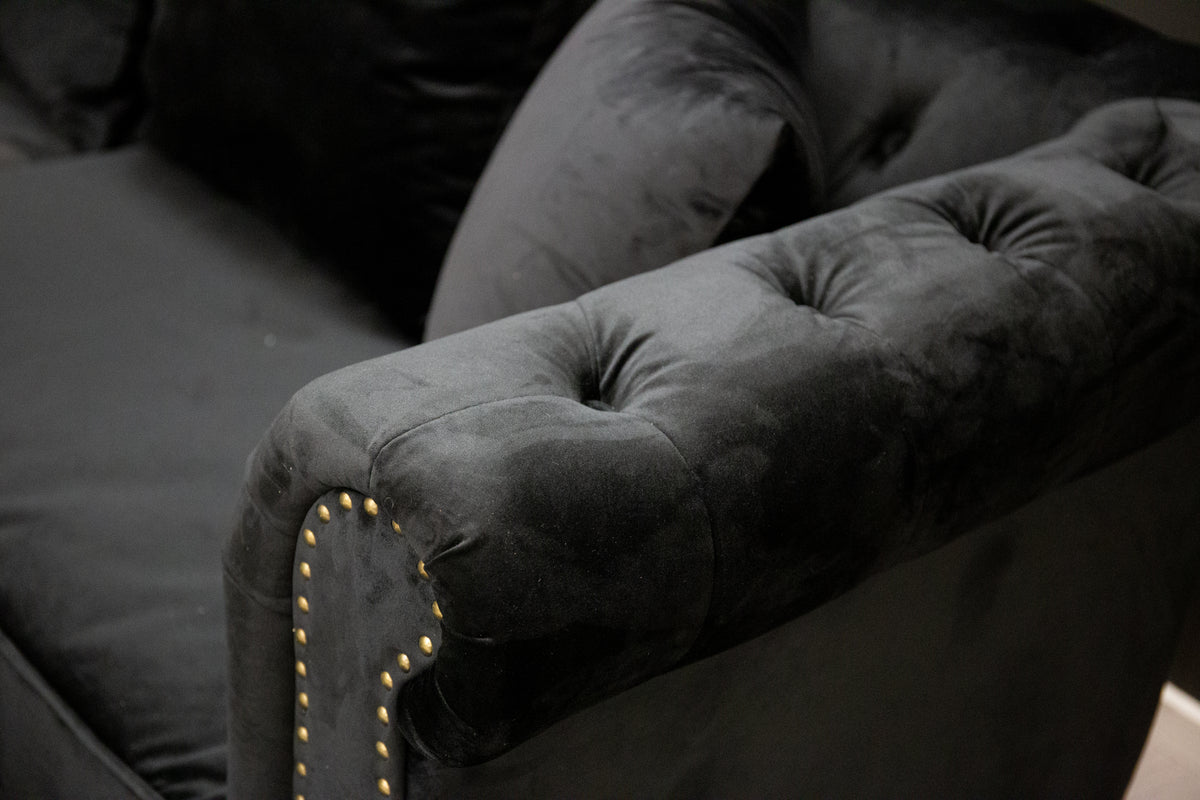 Velvet 3-Pers Sofa Sort