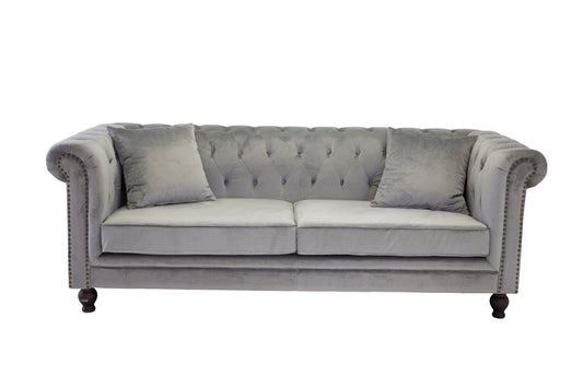 Velvet 3-Pers Sofa Lys Grå