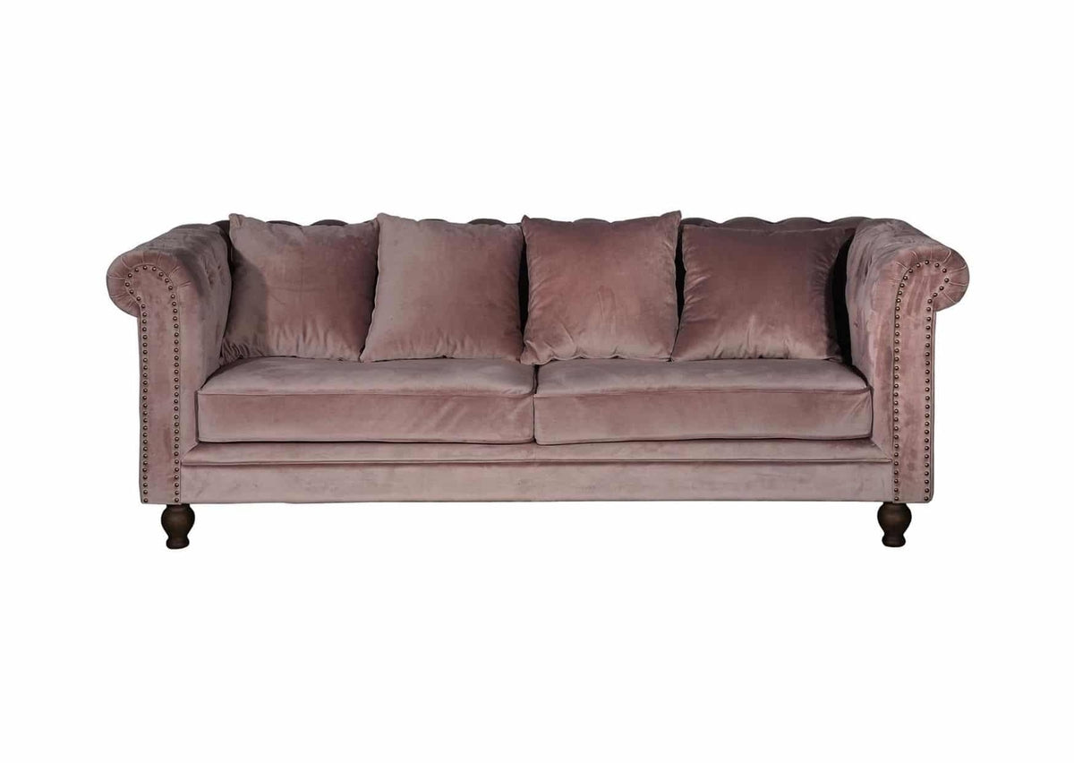 Velvet 3-Pers Sofa Pink