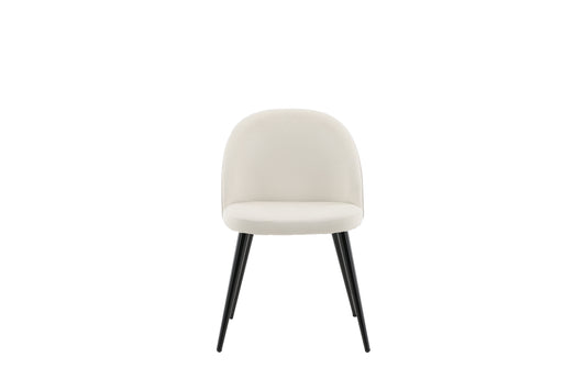 Velvet spisebordsstole - sort, creme, beige - 2 stk. - billede 1