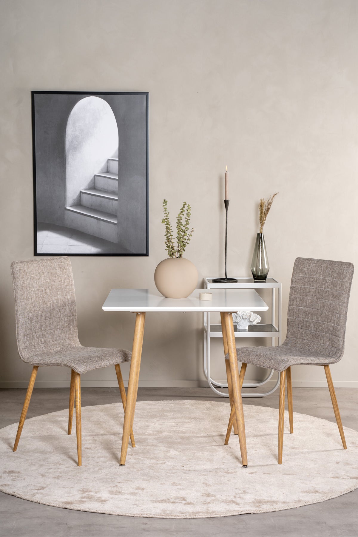 Polar spisebord - 75 × 75 cm - natur, hvid - billede 6