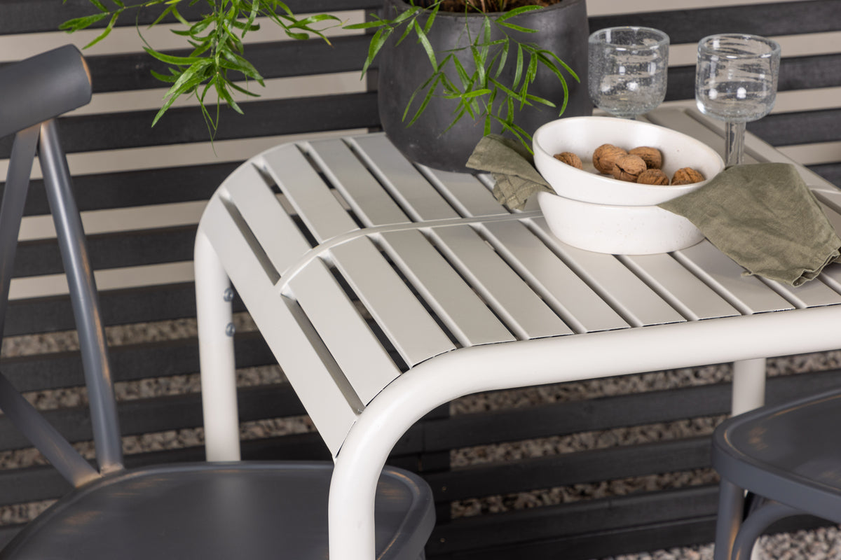 Borneo Cafebord 70 x 70 Beige & Tablas Stole 2 stk Mørkegrå