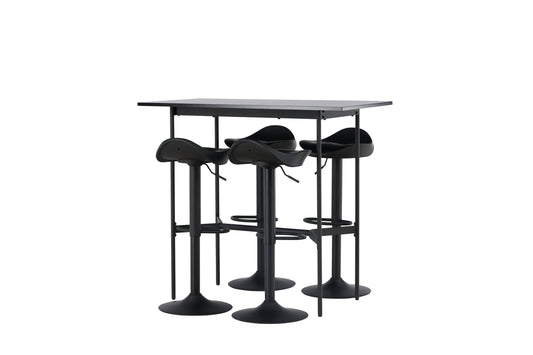 Adesto & Rax Barstol 2-stk Sort + Barbord 120 x 60 Sort