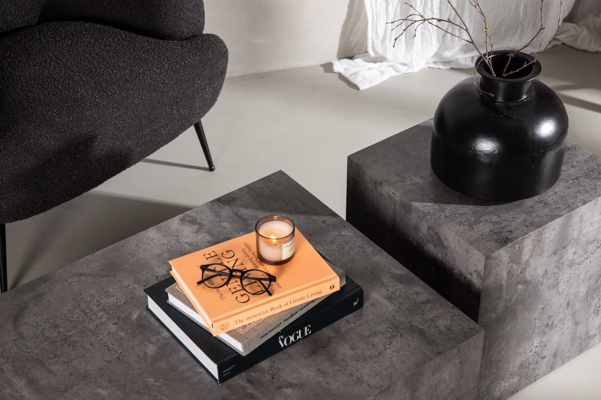 York sofabord 40 x 40 mørkegrå + sofabord 80 x 60 mørkegrå