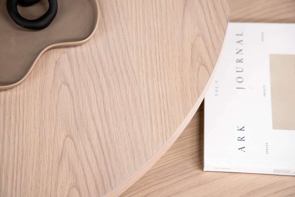 Saltö sofabord Ø85 whitewash + sofabord Ø65 whitewash