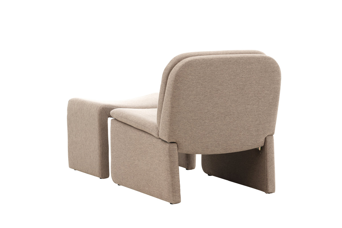 Bonn lænestol brun + skammel 45 x 46 x 70 brun