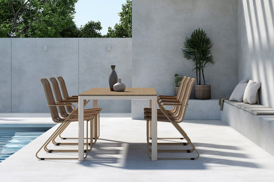 Etna Havebord 210 x 90 & 6 Bois Havestole