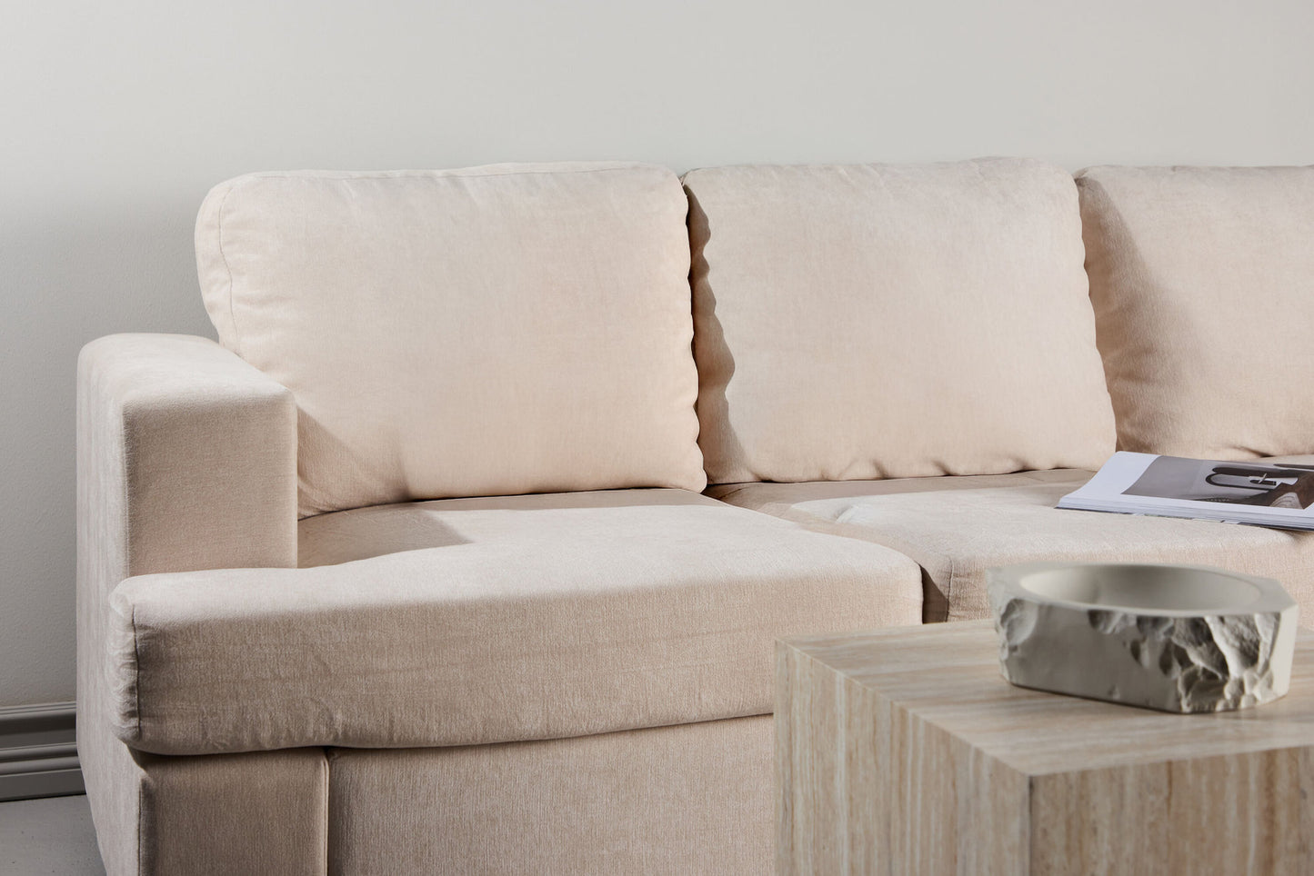 Sani 3-Personers Sofa - Lys Grå/Beige