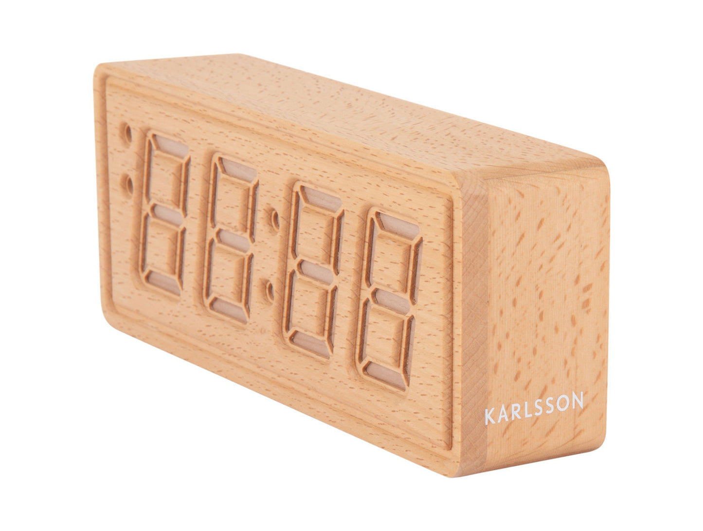 Karlsson vækkeur Solid Wood – Lyst træ
