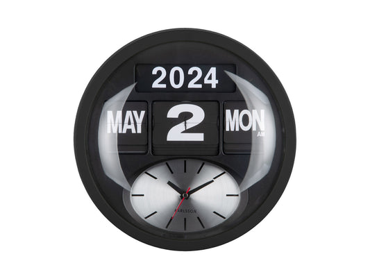 Karlsson vægur Round Flip – Sort