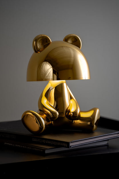 Leitmotiv bordlampe Bear LED - guld med Bluetooth