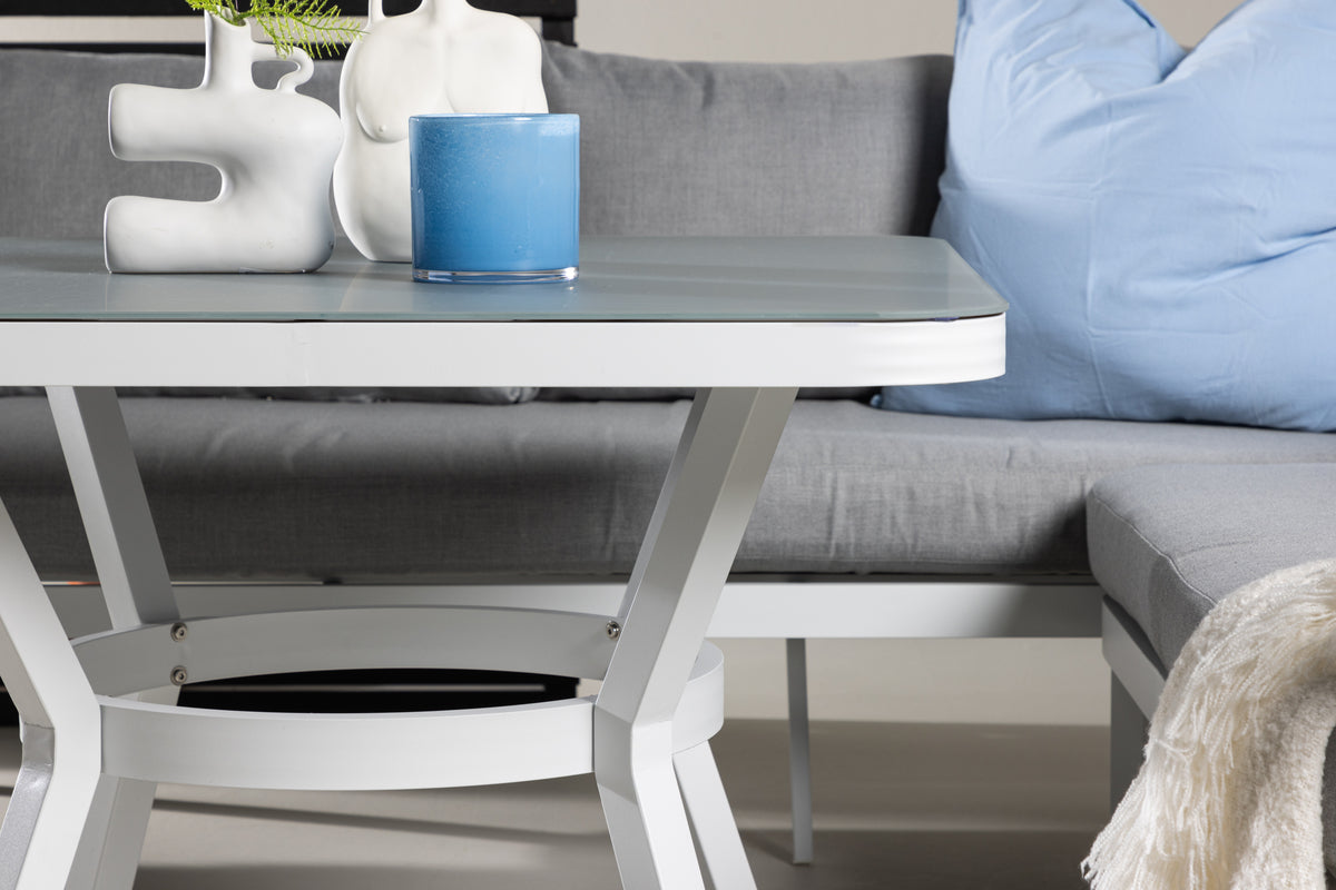 Virya Have Hjørnesofasæt Hvid/Grå