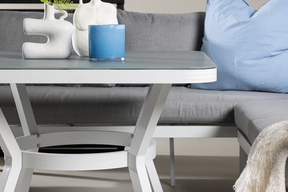 Virya Have Hjørnesofasæt Hvid/Grå