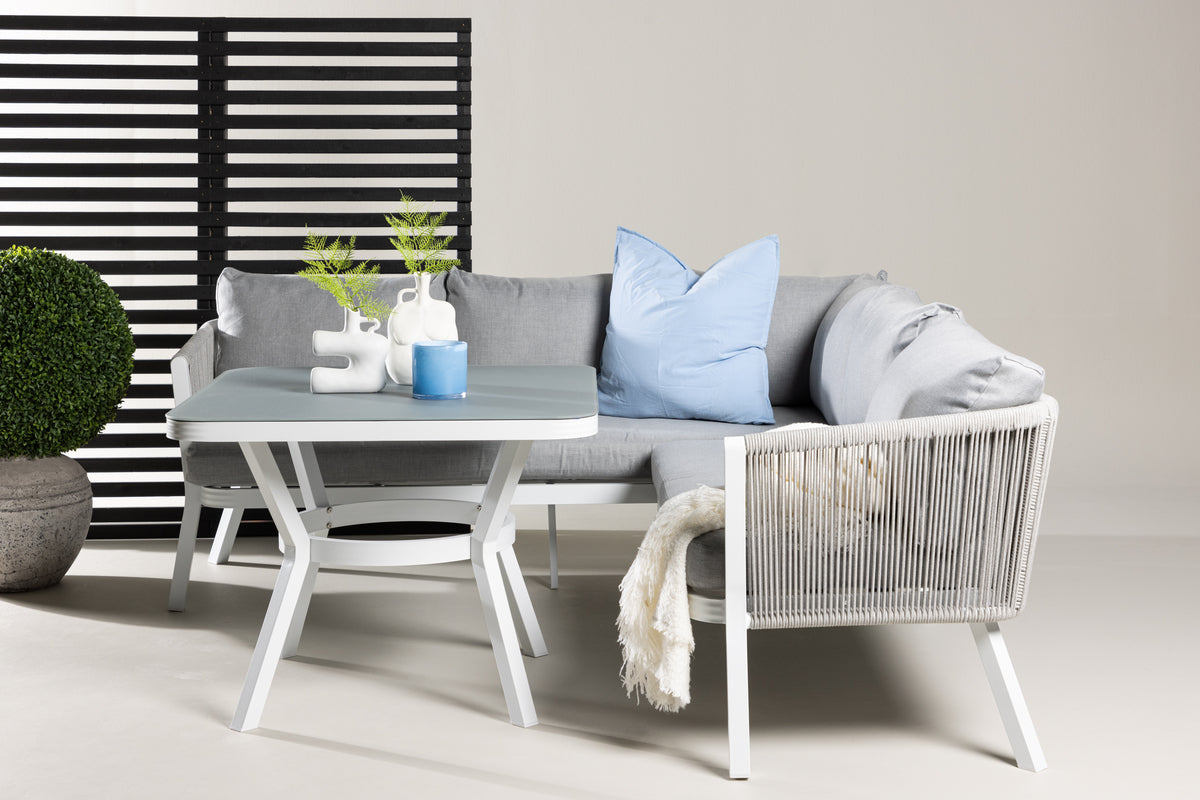 Virya Have Hjørnesofasæt Hvid/Grå