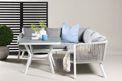 Virya Have Hjørnesofasæt Hvid/Grå