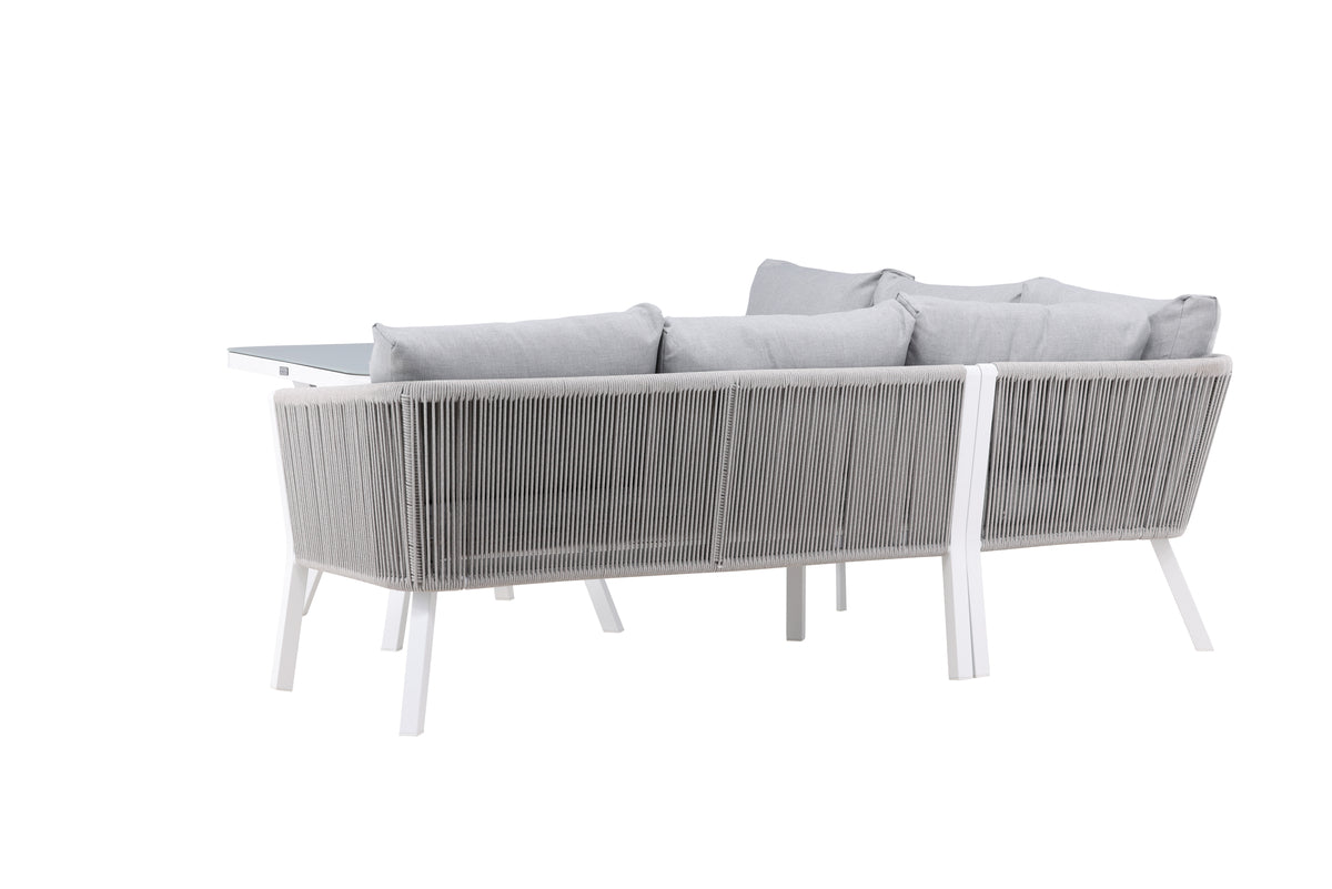 Virya Have Hjørnesofasæt Hvid/Grå