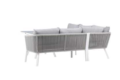 Virya Have Hjørnesofasæt Hvid/Grå