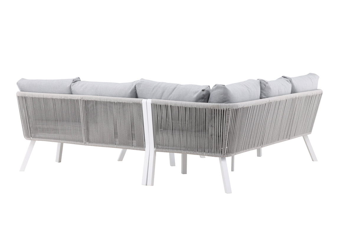 Virya Have Hjørnesofasæt Hvid/Grå