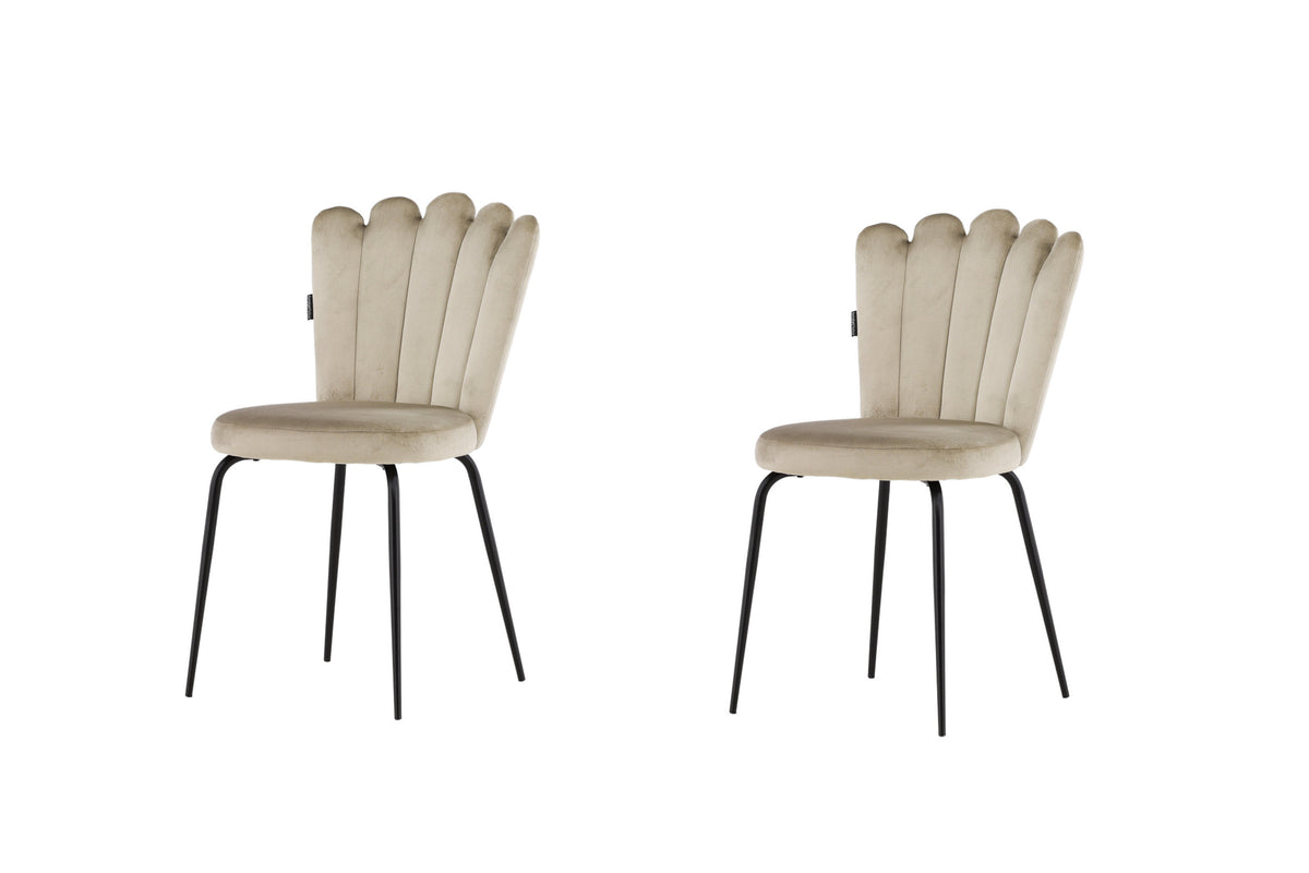Limhamn spisebordsstole - beige, sort - 2 stk. - billede 2