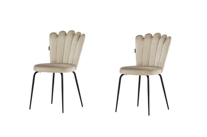 Limhamn spisebordsstole - beige, sort - 2 stk. - billede 2