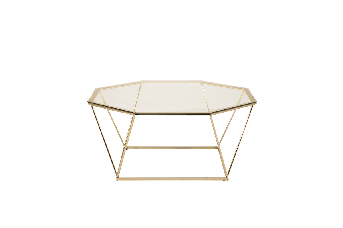Österlen sofabord - 100 × 100 cm - klar, guld, transparent - billede 1