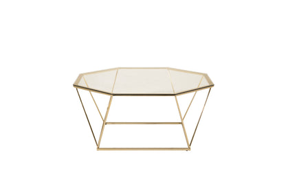Österlen sofabord - 100 × 100 cm - klar, guld, transparent - billede 1