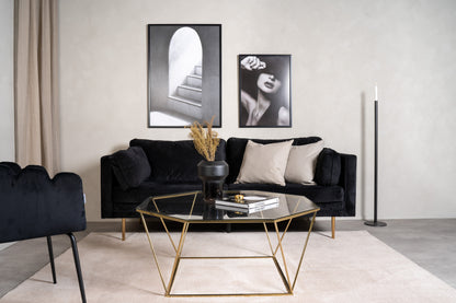 Österlen sofabord - 100 × 100 cm - klar, guld, transparent - billede 4