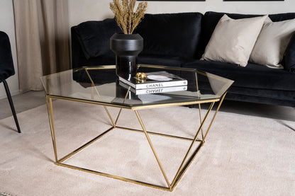 Österlen sofabord - 100 × 100 cm - klar, guld, transparent - billede 5