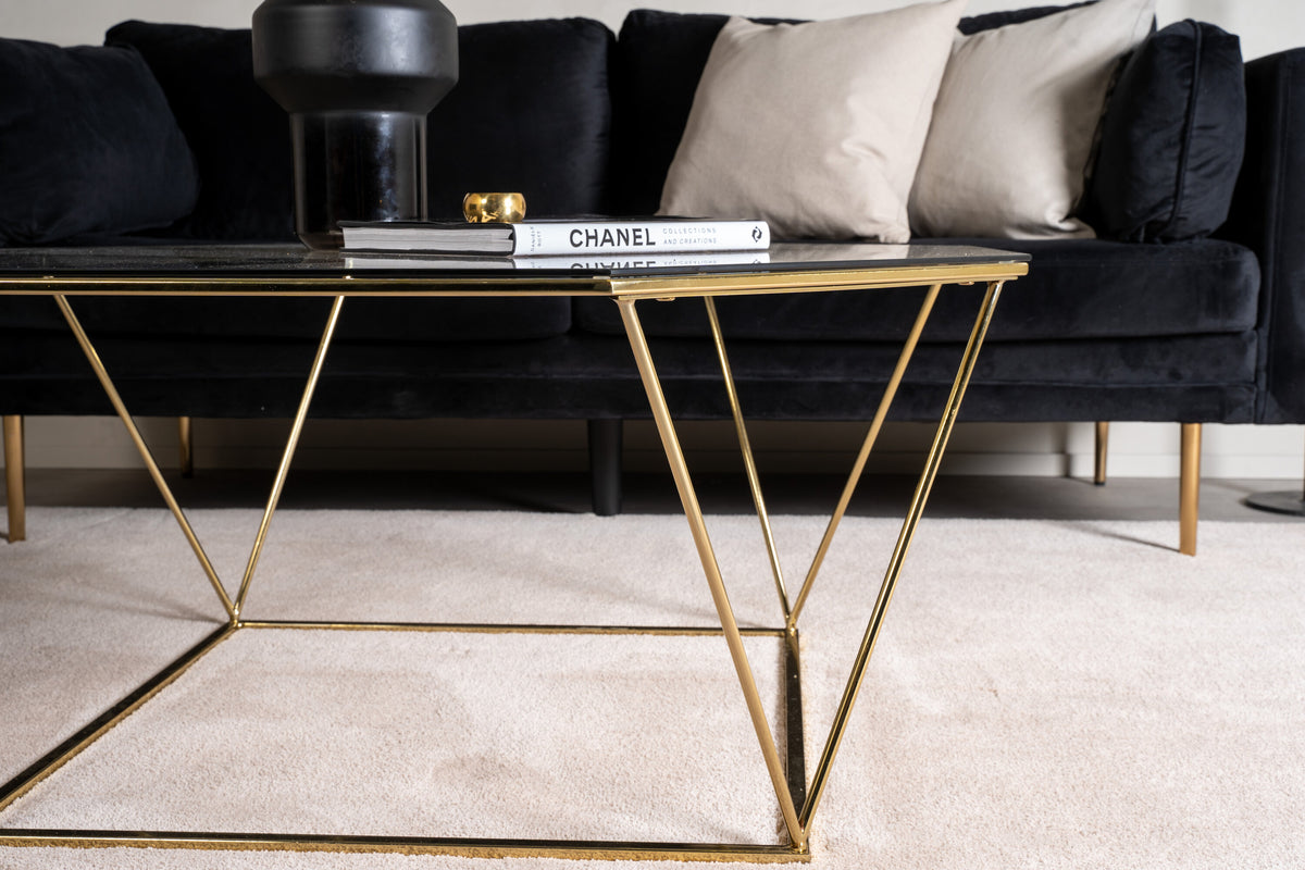 Österlen sofabord - 100 × 100 cm - klar, guld, transparent - billede 6