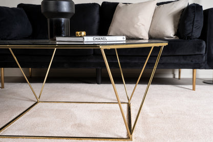 Österlen sofabord - 100 × 100 cm - klar, guld, transparent - billede 6