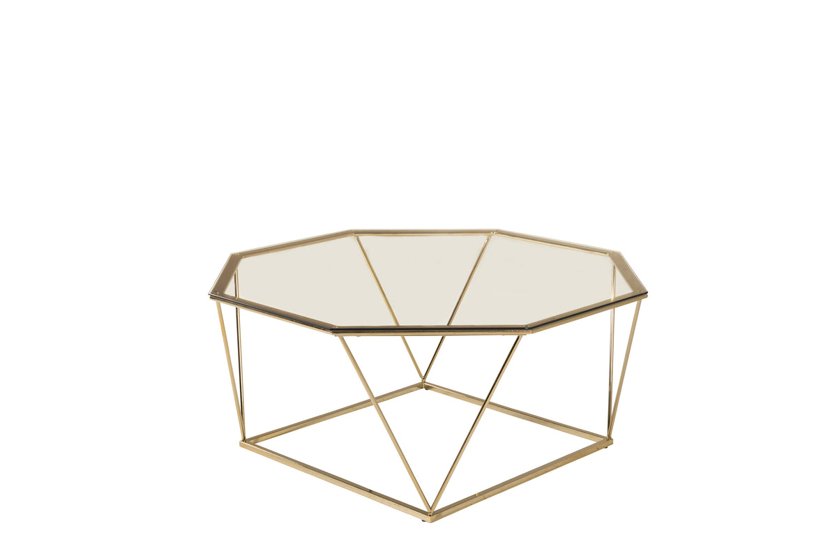 Österlen sofabord - 100 × 100 cm - klar, guld, transparent - billede 2