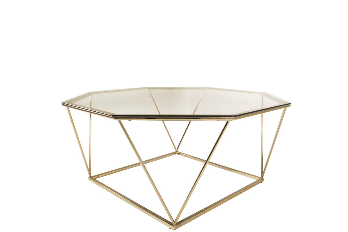Österlen sofabord - 100 × 100 cm - klar, guld, transparent - billede 3