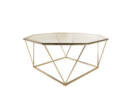 Österlen sofabord - 100 × 100 cm - klar, guld, transparent - billede 3