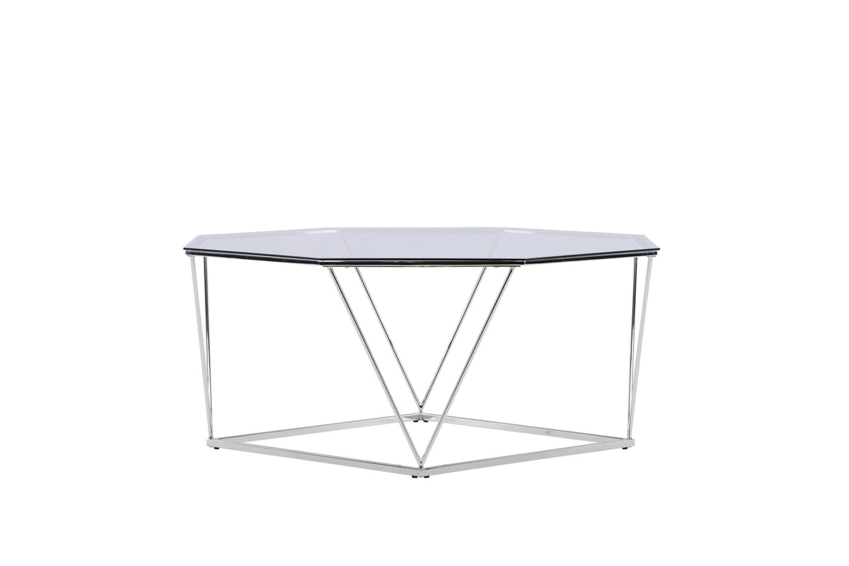 Österlen sofabord - Ø100 cm - klar, sølv, transparent - billede 1