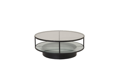 Falsterbo sofabord - Ø100 cm - sort, klar, transparent - billede 1