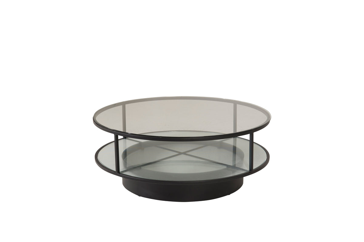 Falsterbo sofabord - Ø100 cm - sort, klar, transparent - billede 2