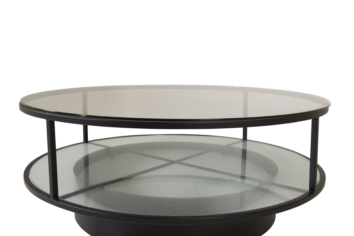 Falsterbo sofabord - Ø100 cm - sort, klar, transparent - billede 3
