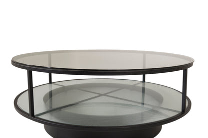 Falsterbo sofabord - Ø100 cm - sort, klar, transparent - billede 3