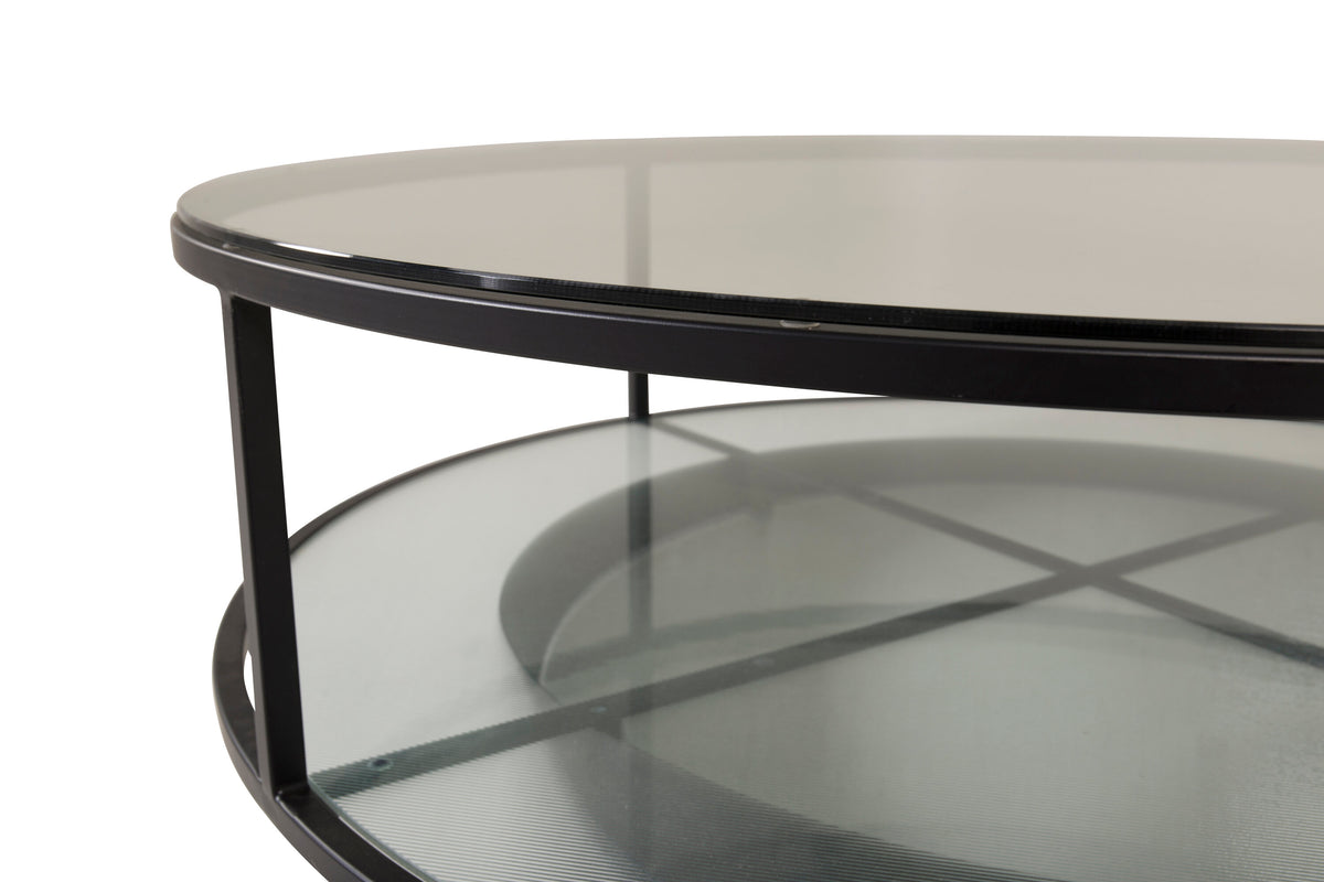 Falsterbo sofabord - Ø100 cm - sort, klar, transparent - billede 4