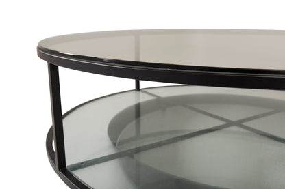 Falsterbo sofabord - Ø100 cm - sort, klar, transparent - billede 4
