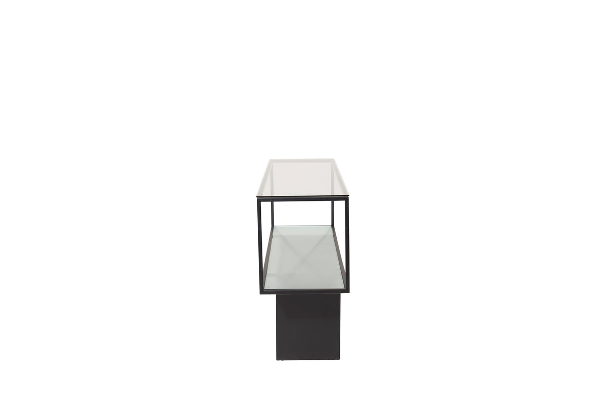 Maglehem sidebord - 130 × 35 cm - sort, klar, transparent - billede 3