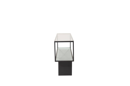 Maglehem sidebord - 130 × 35 cm - sort, klar, transparent - billede 3