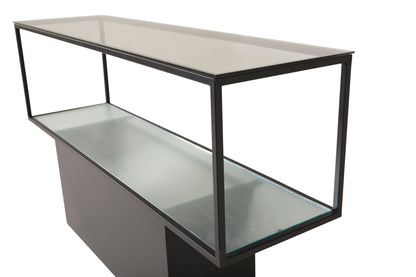 Maglehem sidebord - 130 × 35 cm - sort, klar, transparent - billede 4