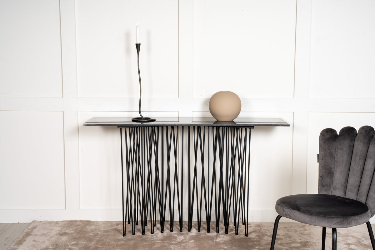 Stone sidebord - 130 × 37 cm - sort - billede 5